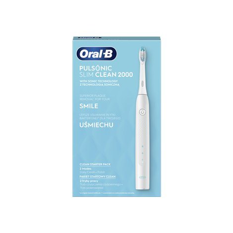 Oral-B | Elektryczna szczoteczka do zębów | Pulsonic 2000 | Akumulator | Dla dorosłych | Liczba główek szczoteczki w zestawie 1 - 2
